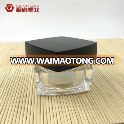 50G Black Cap Material and Acrylic Plastic Type square cosmetic acrylic jar